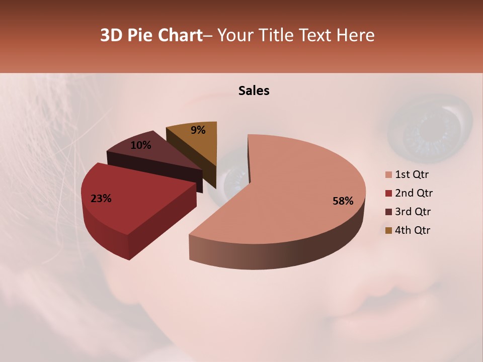 A Close Up Of A Doll With Blue Eyes PowerPoint Template