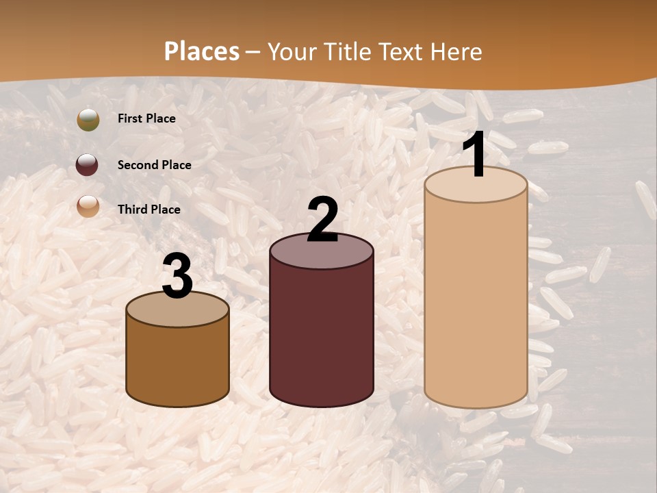 A Sack Of Rice On Top Of A Wooden Table PowerPoint Template
