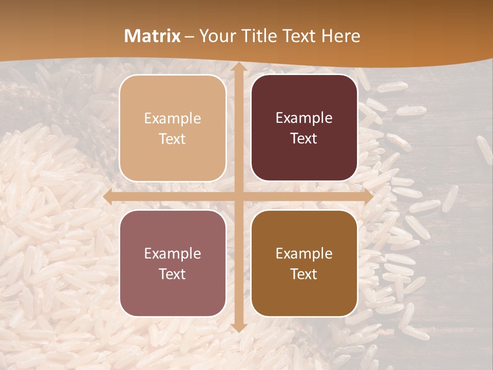 A Sack Of Rice On Top Of A Wooden Table PowerPoint Template