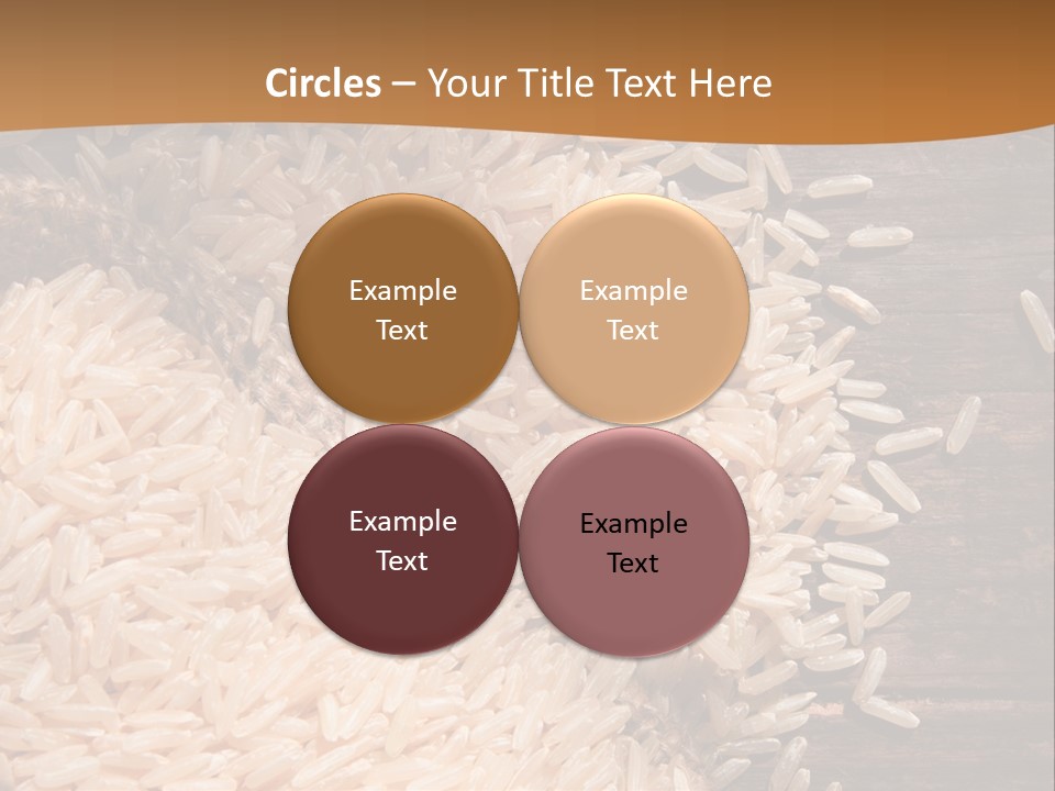 A Sack Of Rice On Top Of A Wooden Table PowerPoint Template