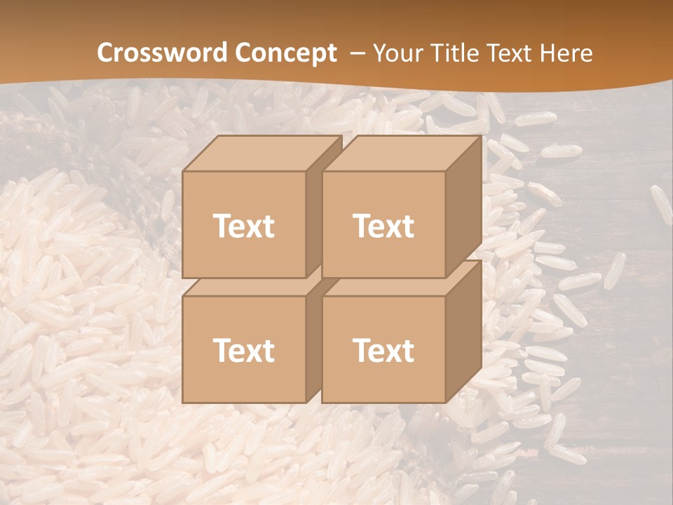 A Sack Of Rice On Top Of A Wooden Table PowerPoint Template