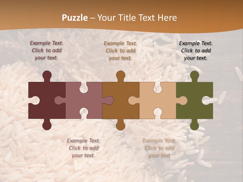 A Sack Of Rice On Top Of A Wooden Table PowerPoint Template