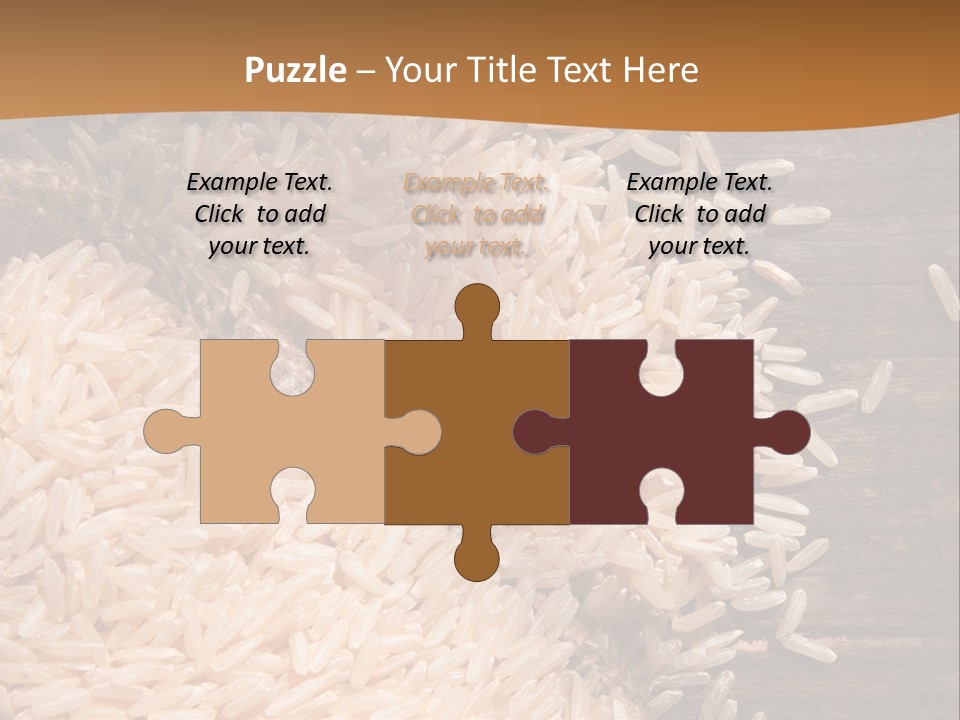 A Sack Of Rice On Top Of A Wooden Table PowerPoint Template