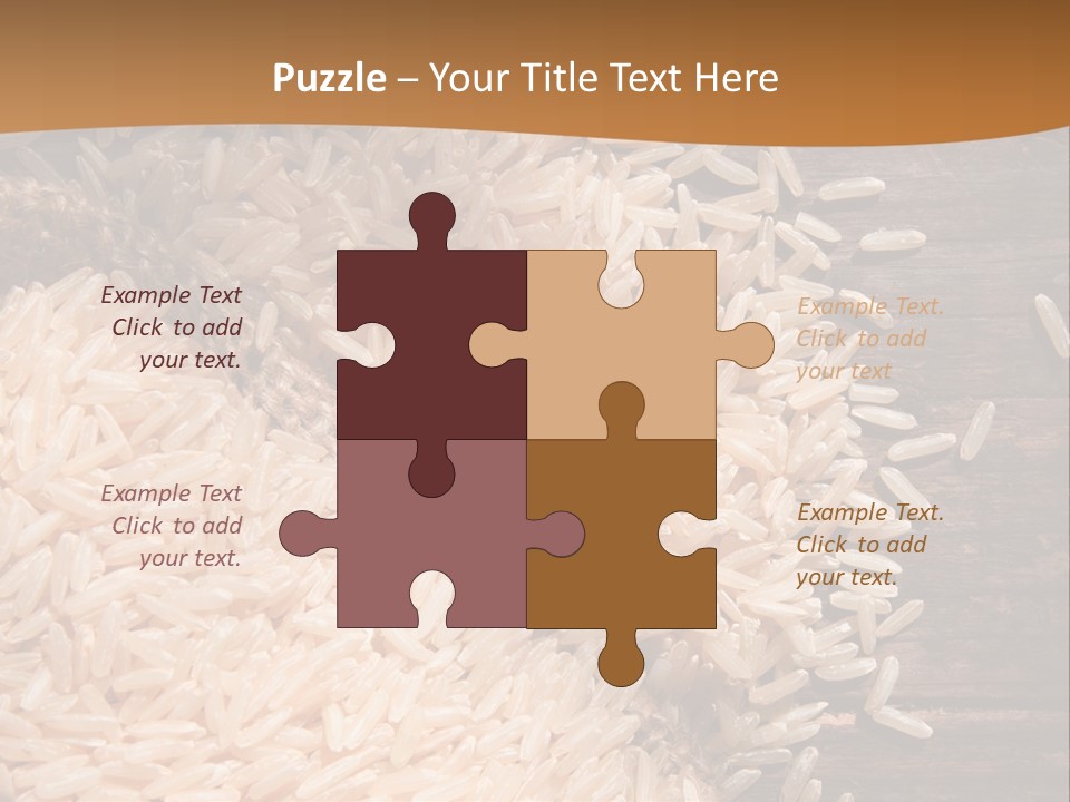A Sack Of Rice On Top Of A Wooden Table PowerPoint Template