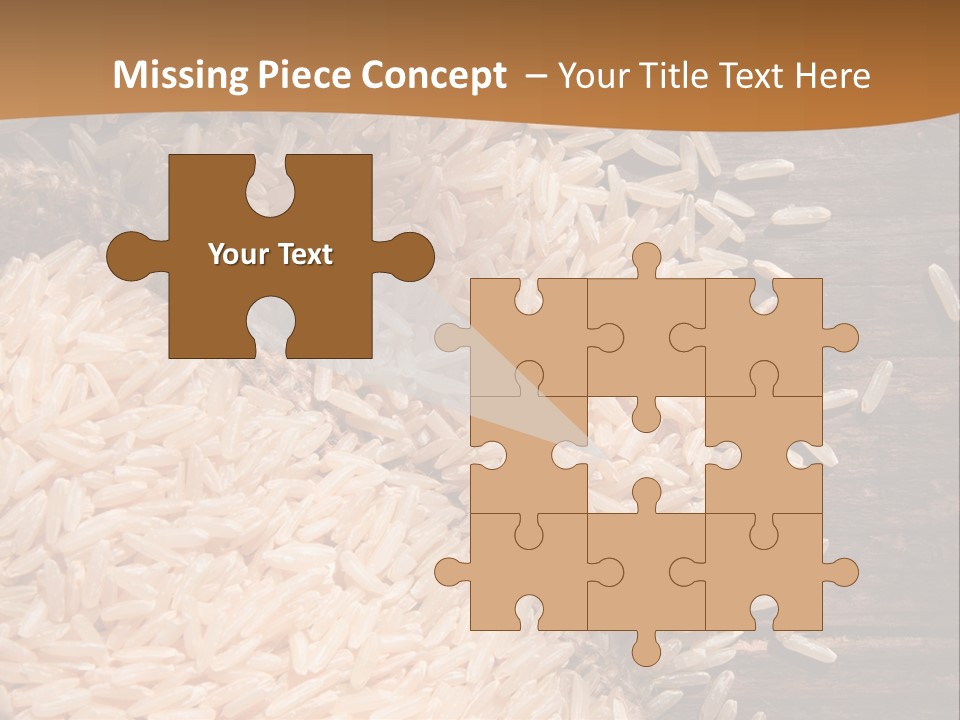 A Sack Of Rice On Top Of A Wooden Table PowerPoint Template