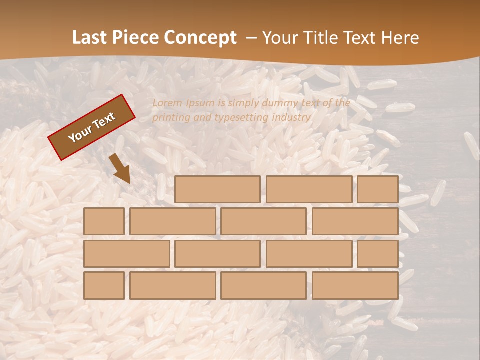 A Sack Of Rice On Top Of A Wooden Table PowerPoint Template