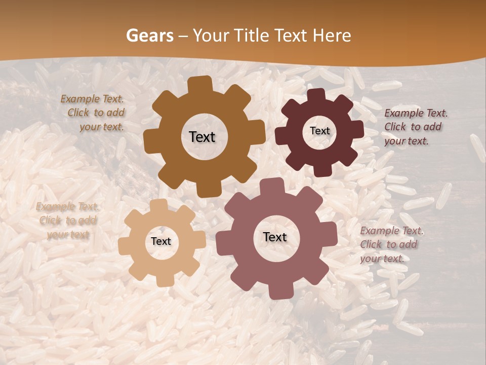A Sack Of Rice On Top Of A Wooden Table PowerPoint Template