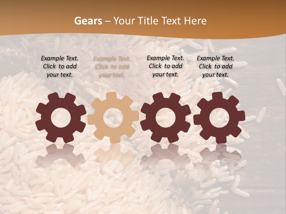 A Sack Of Rice On Top Of A Wooden Table PowerPoint Template