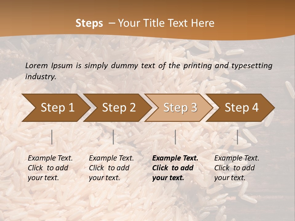 A Sack Of Rice On Top Of A Wooden Table PowerPoint Template