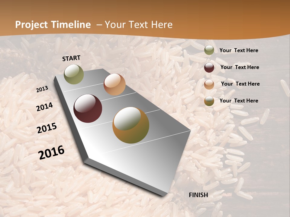 A Sack Of Rice On Top Of A Wooden Table PowerPoint Template