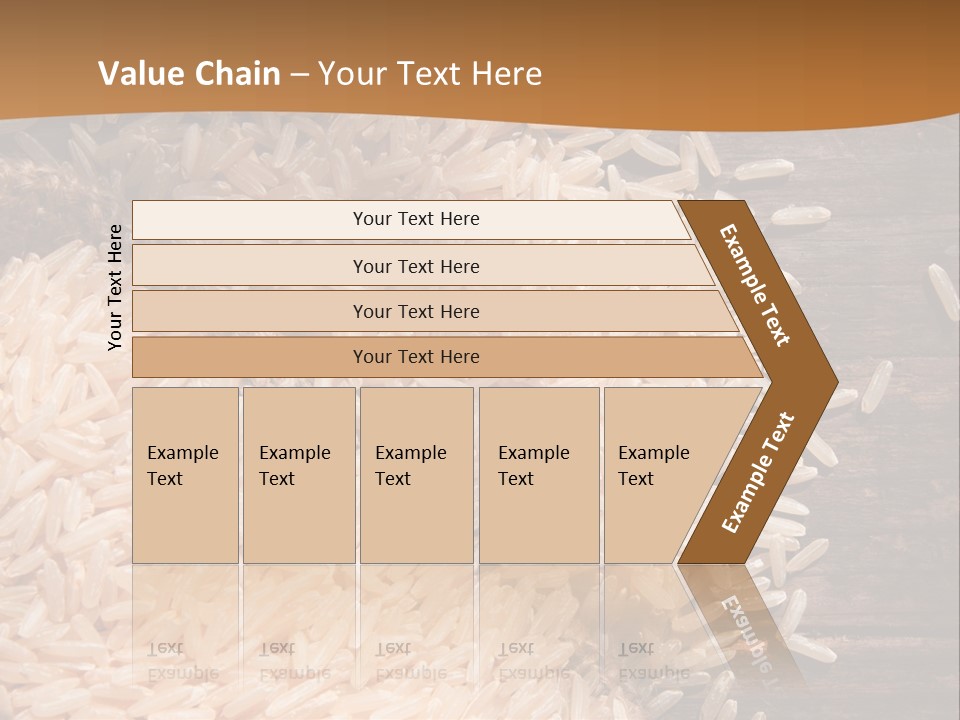 A Sack Of Rice On Top Of A Wooden Table PowerPoint Template