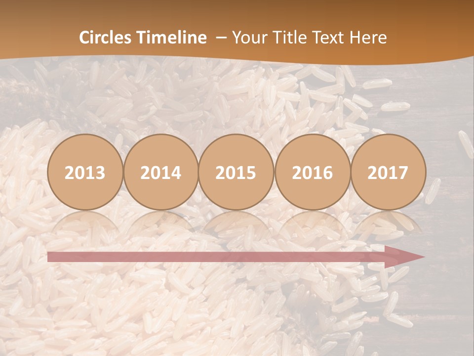 A Sack Of Rice On Top Of A Wooden Table PowerPoint Template