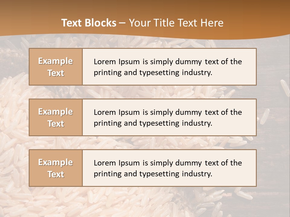 A Sack Of Rice On Top Of A Wooden Table PowerPoint Template