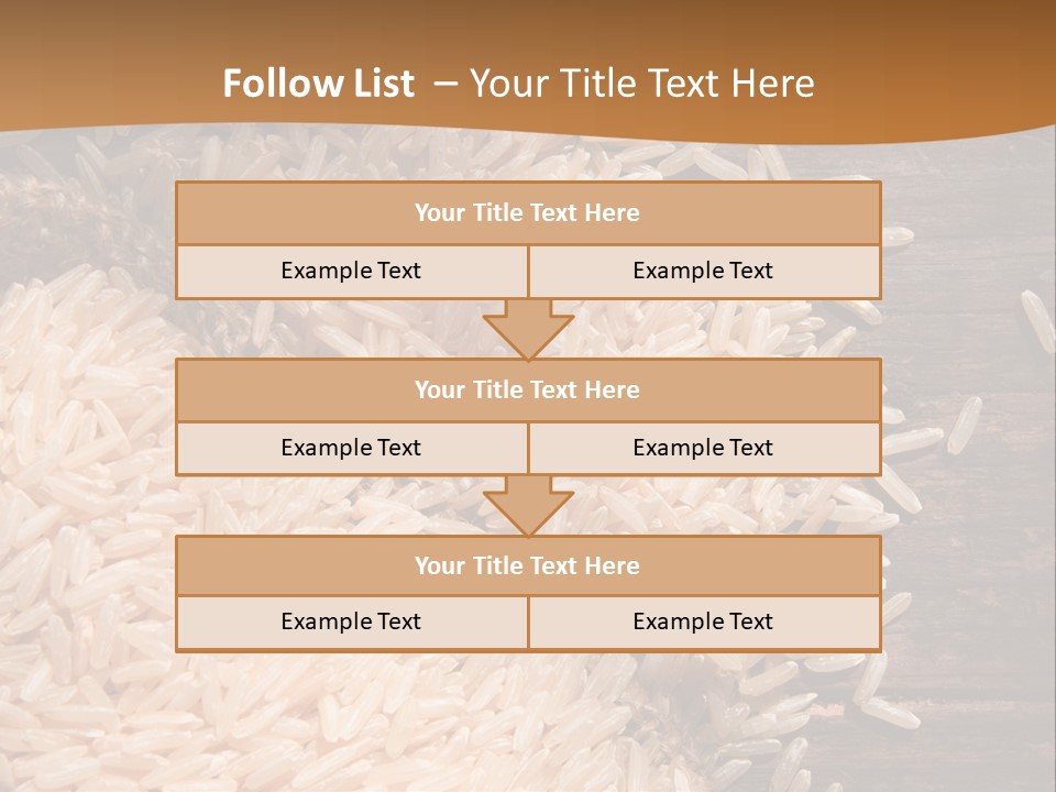 A Sack Of Rice On Top Of A Wooden Table PowerPoint Template