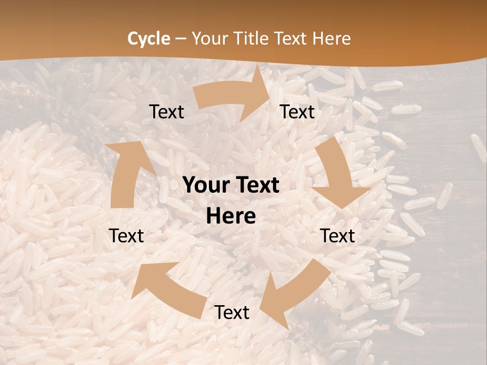 A Sack Of Rice On Top Of A Wooden Table PowerPoint Template