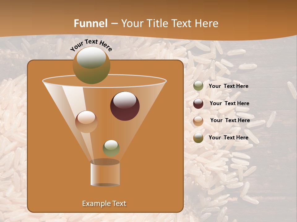 A Sack Of Rice On Top Of A Wooden Table PowerPoint Template
