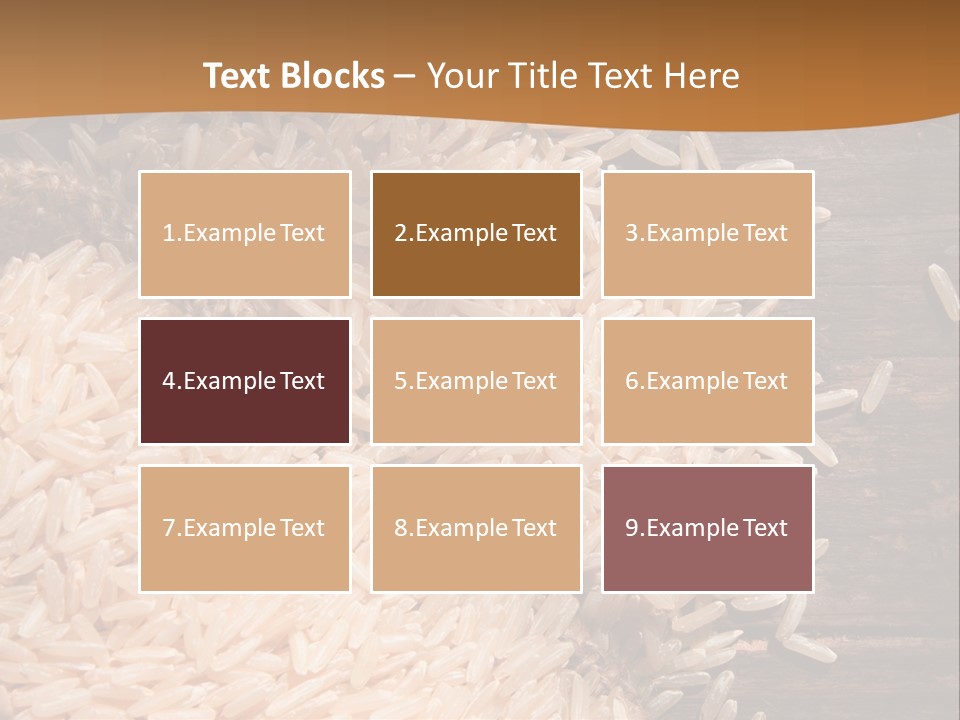 A Sack Of Rice On Top Of A Wooden Table PowerPoint Template