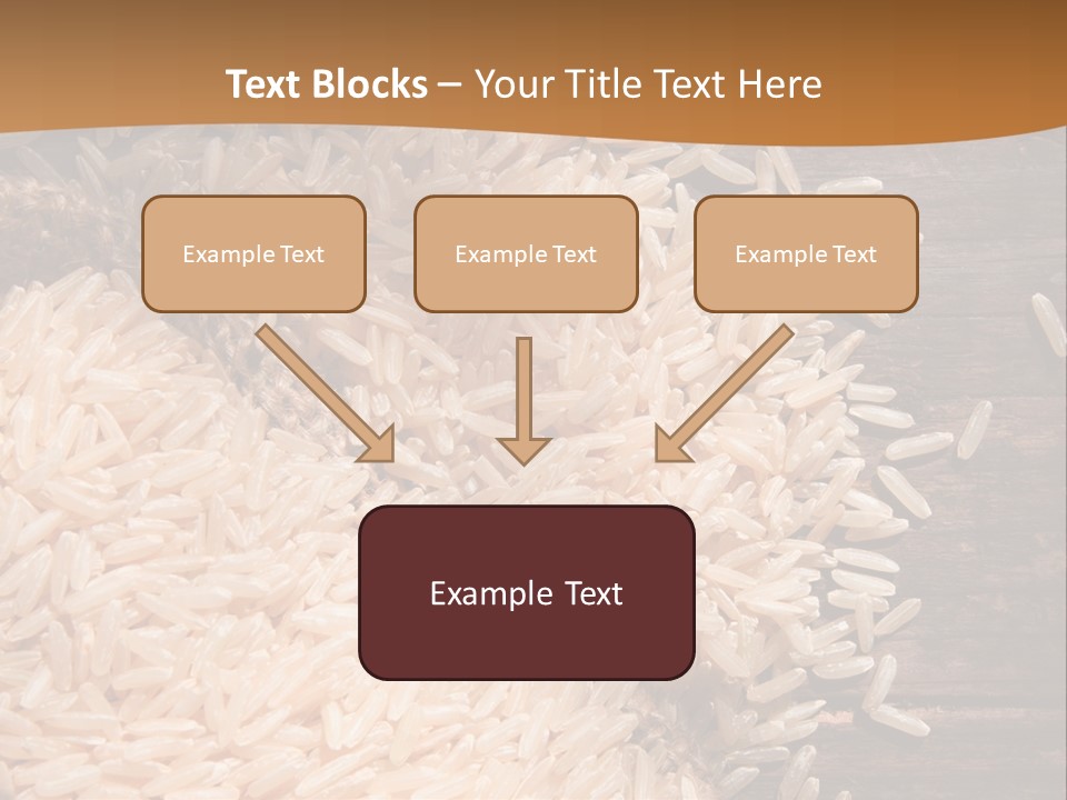 A Sack Of Rice On Top Of A Wooden Table PowerPoint Template