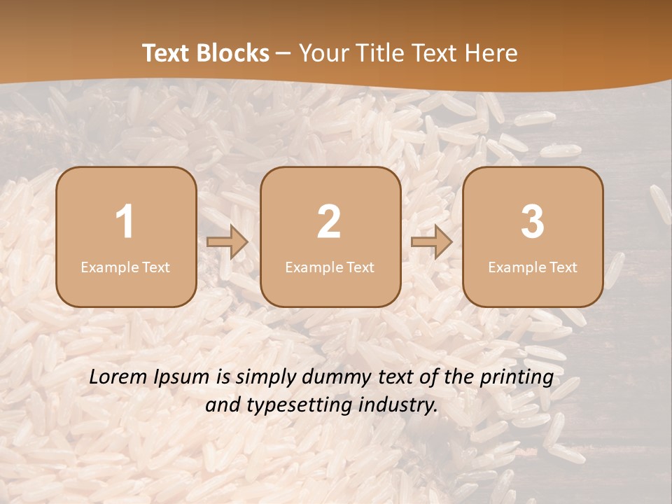 A Sack Of Rice On Top Of A Wooden Table PowerPoint Template