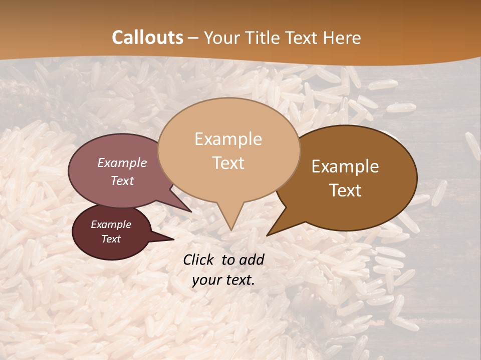 A Sack Of Rice On Top Of A Wooden Table PowerPoint Template