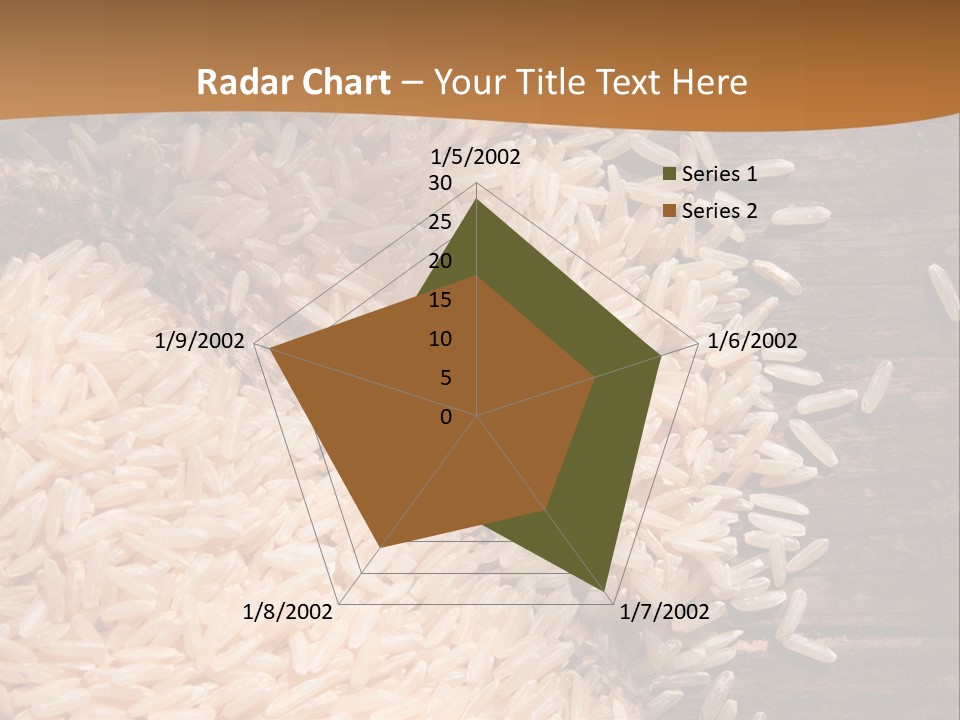 A Sack Of Rice On Top Of A Wooden Table PowerPoint Template