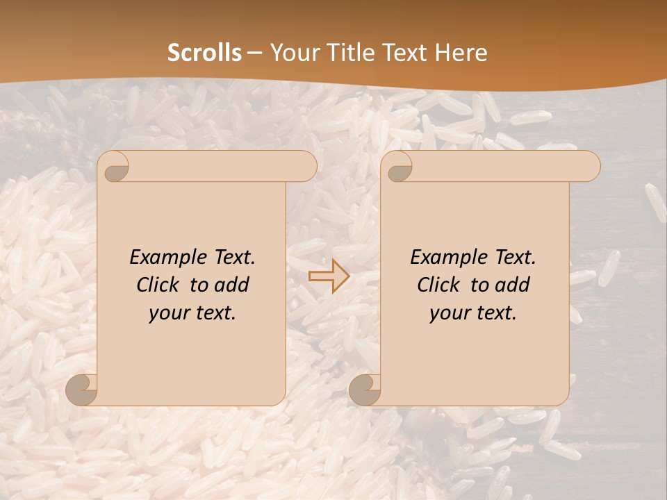 A Sack Of Rice On Top Of A Wooden Table PowerPoint Template