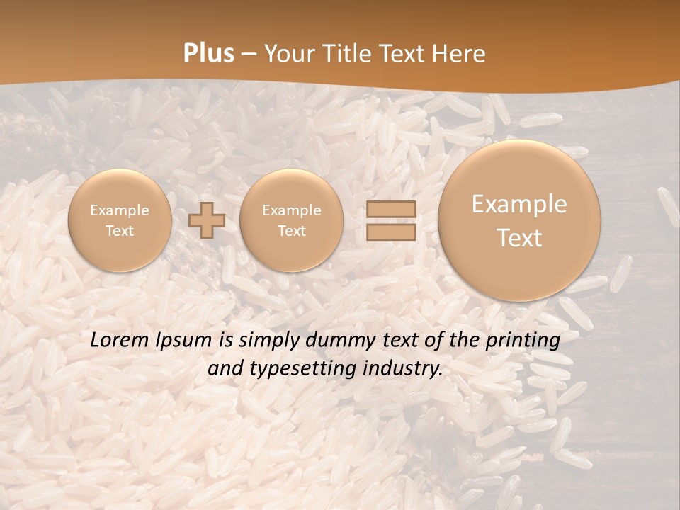 A Sack Of Rice On Top Of A Wooden Table PowerPoint Template