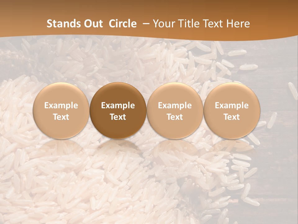 A Sack Of Rice On Top Of A Wooden Table PowerPoint Template