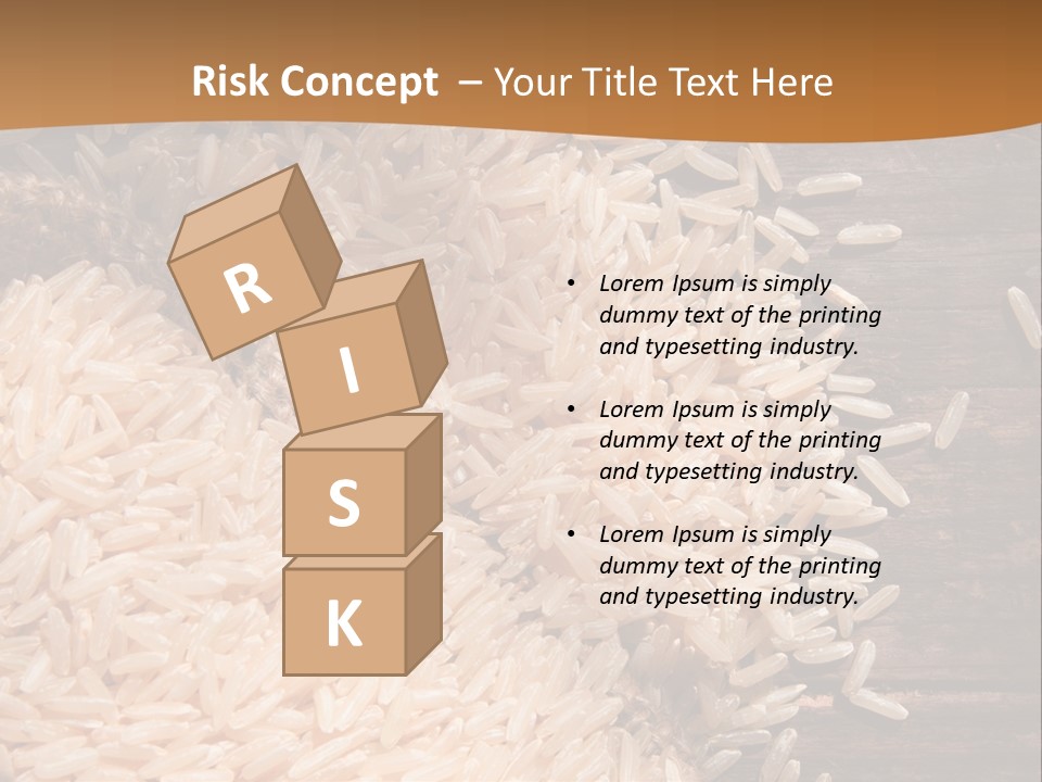 A Sack Of Rice On Top Of A Wooden Table PowerPoint Template