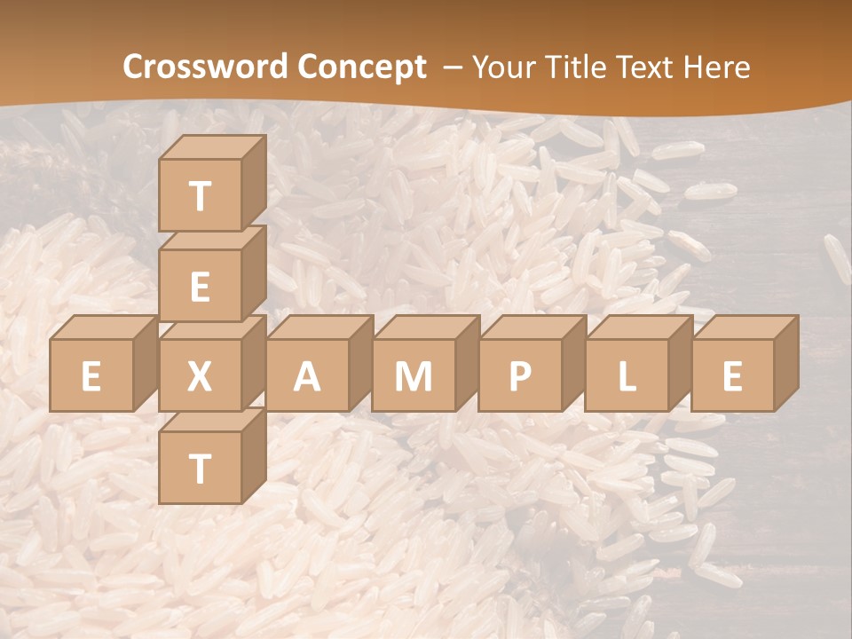 A Sack Of Rice On Top Of A Wooden Table PowerPoint Template