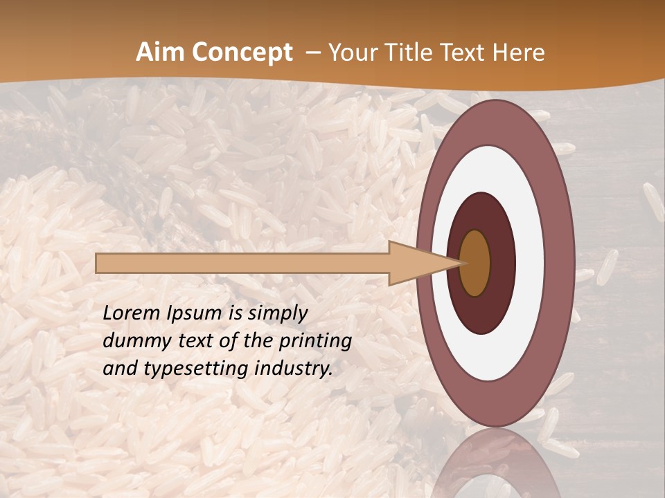 A Sack Of Rice On Top Of A Wooden Table PowerPoint Template