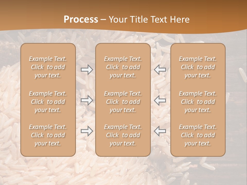 A Sack Of Rice On Top Of A Wooden Table PowerPoint Template