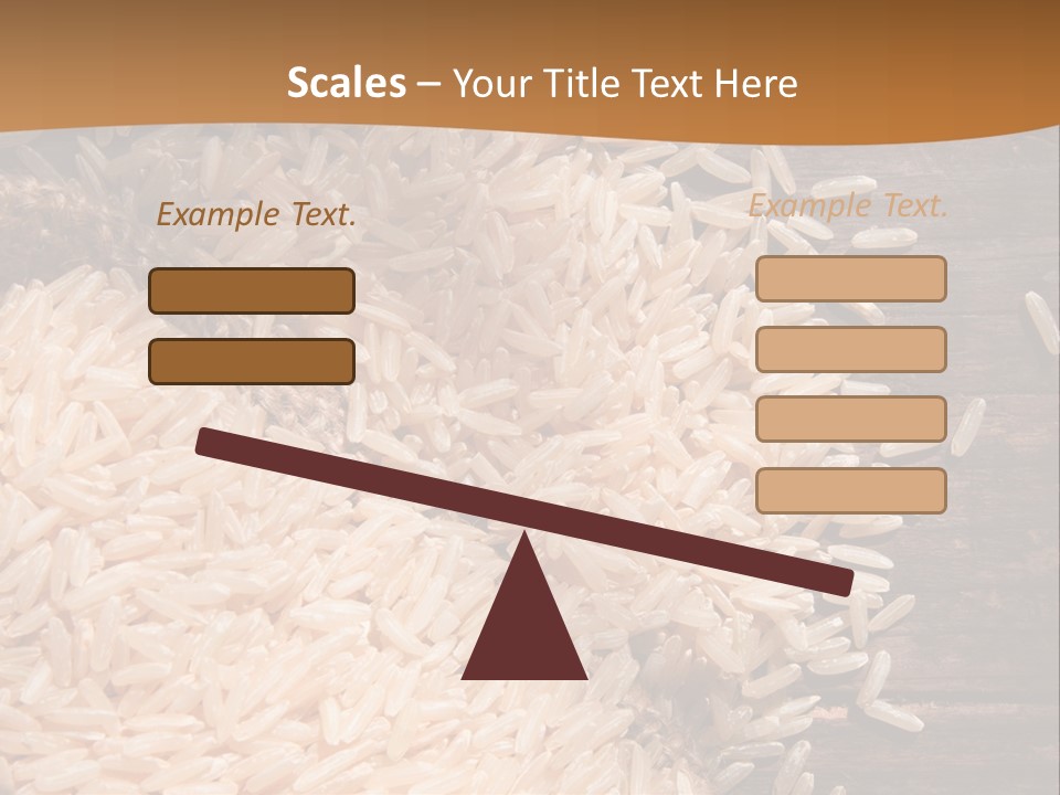 A Sack Of Rice On Top Of A Wooden Table PowerPoint Template