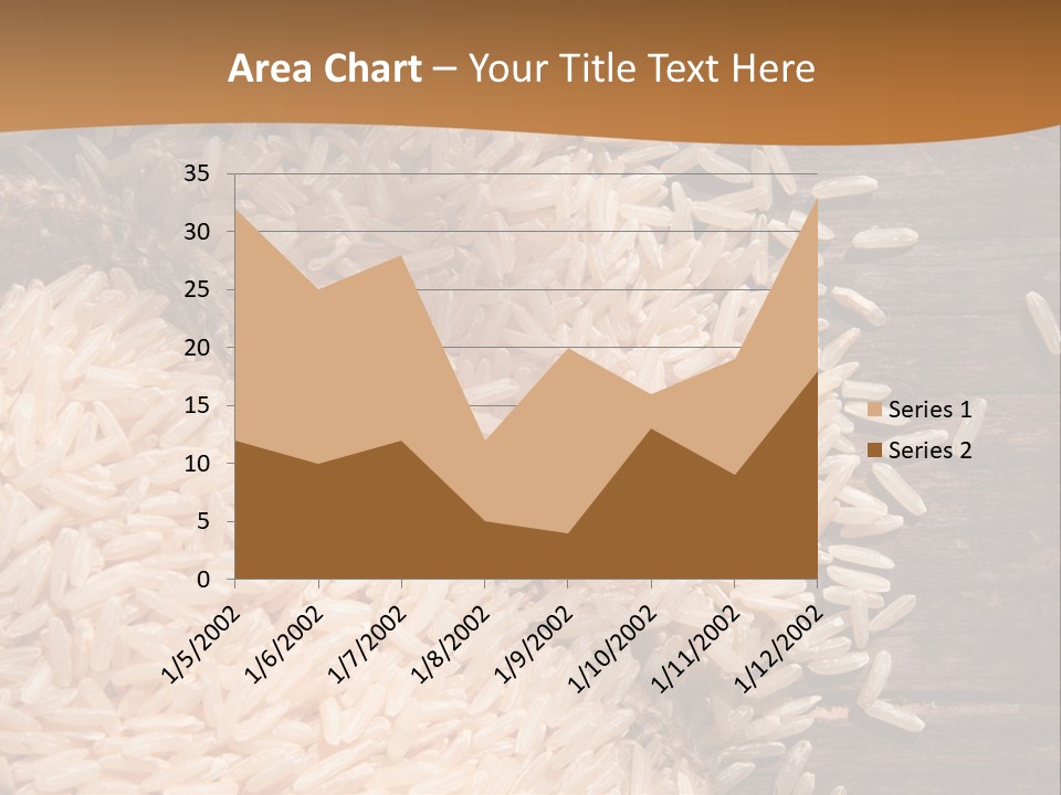 A Sack Of Rice On Top Of A Wooden Table PowerPoint Template