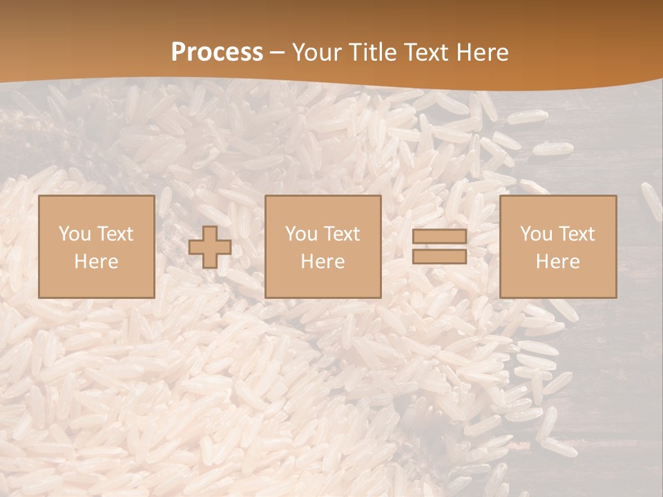 A Sack Of Rice On Top Of A Wooden Table PowerPoint Template