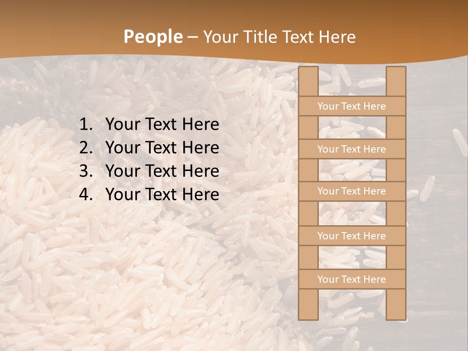 A Sack Of Rice On Top Of A Wooden Table PowerPoint Template
