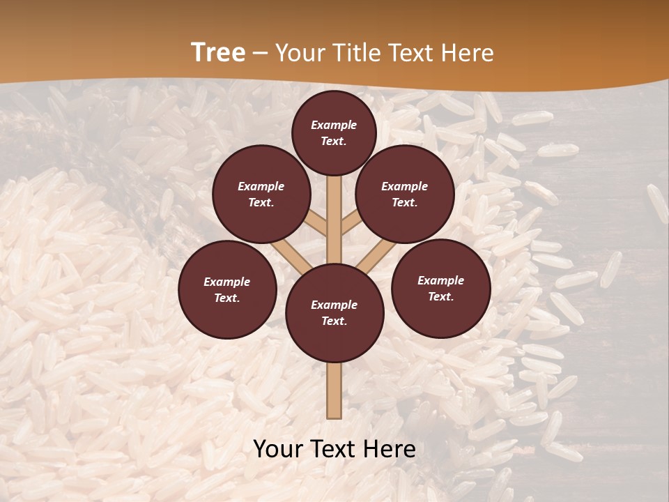 A Sack Of Rice On Top Of A Wooden Table PowerPoint Template