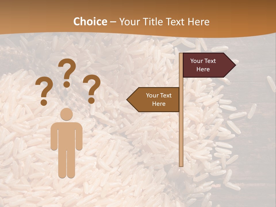 A Sack Of Rice On Top Of A Wooden Table PowerPoint Template