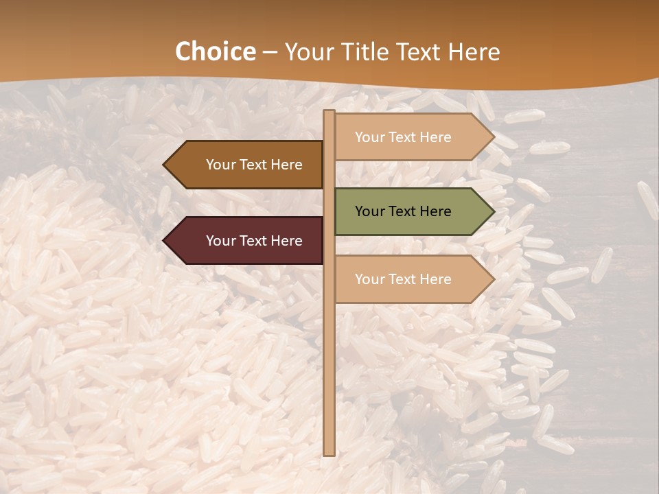 A Sack Of Rice On Top Of A Wooden Table PowerPoint Template