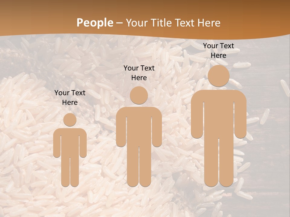 A Sack Of Rice On Top Of A Wooden Table PowerPoint Template