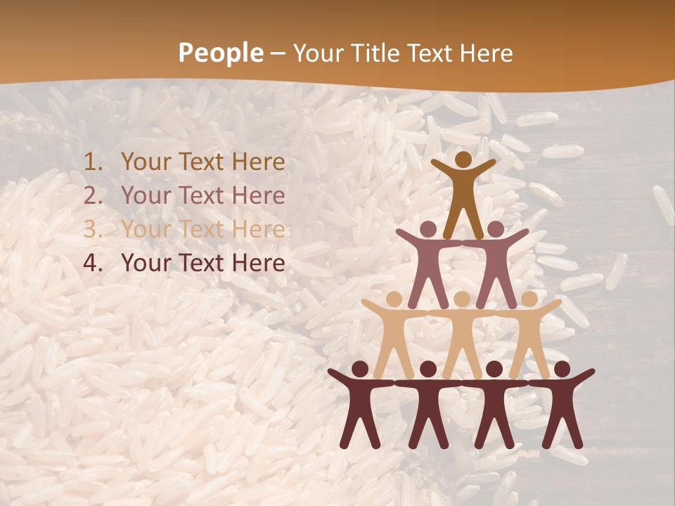 A Sack Of Rice On Top Of A Wooden Table PowerPoint Template