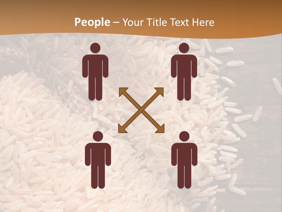 A Sack Of Rice On Top Of A Wooden Table PowerPoint Template