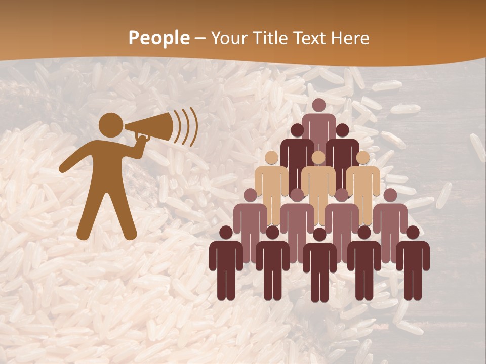A Sack Of Rice On Top Of A Wooden Table PowerPoint Template
