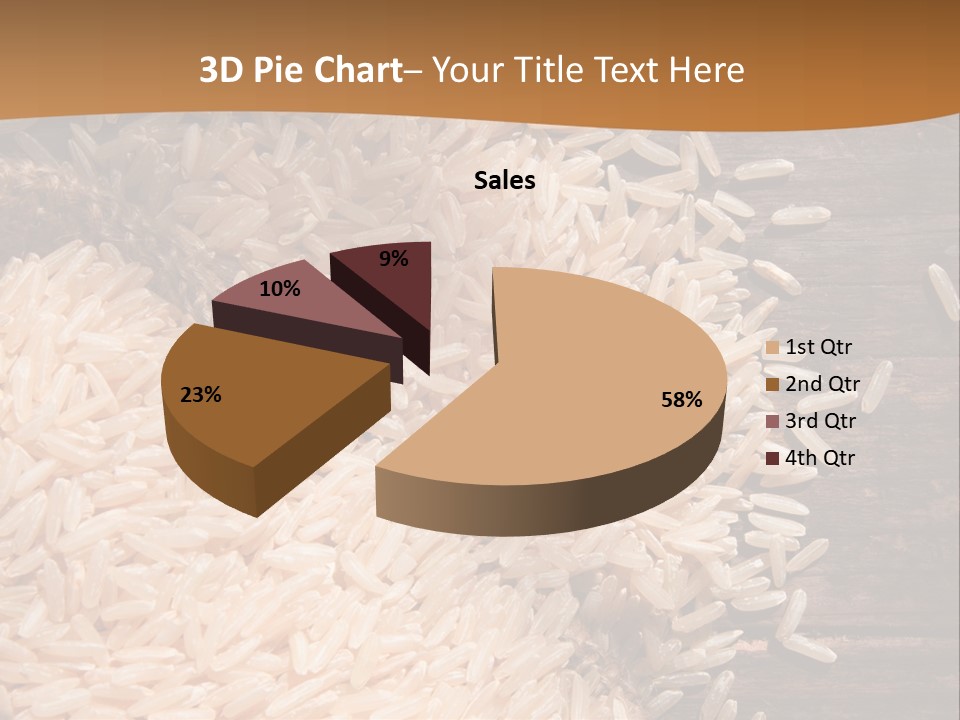 A Sack Of Rice On Top Of A Wooden Table PowerPoint Template