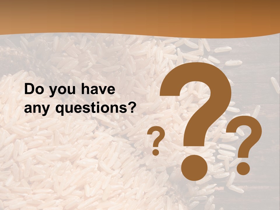 A Sack Of Rice On Top Of A Wooden Table PowerPoint Template