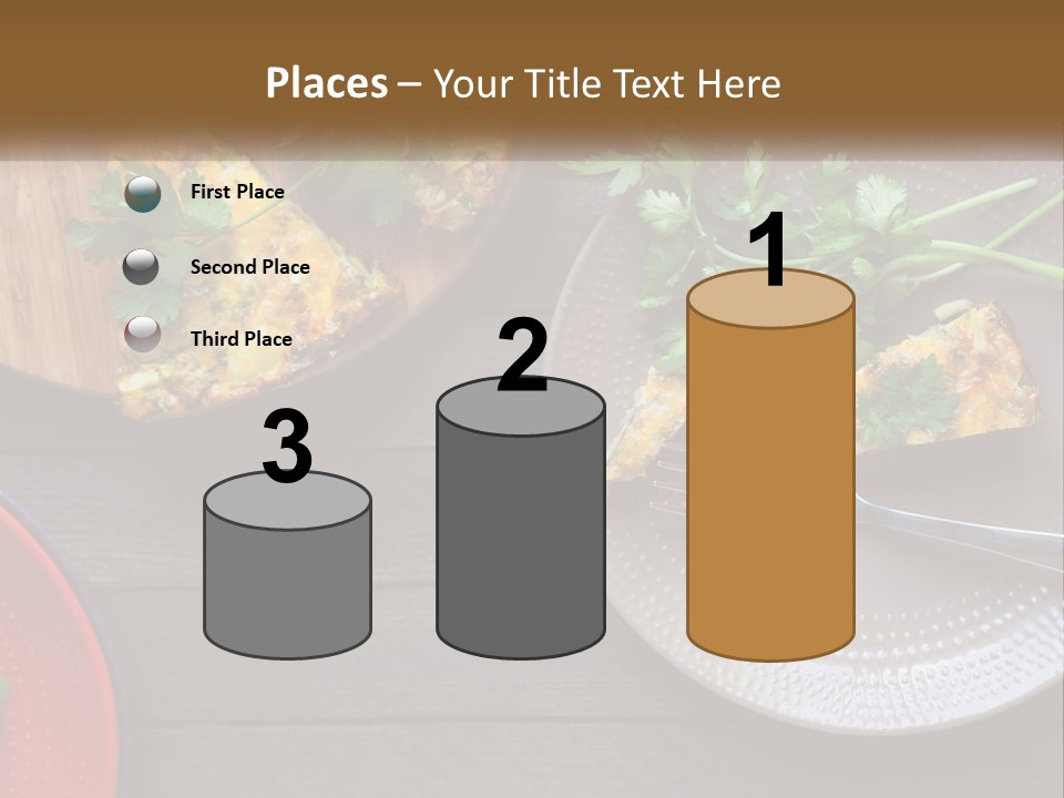 A Plate Of Food And A Fork On A Table PowerPoint Template
