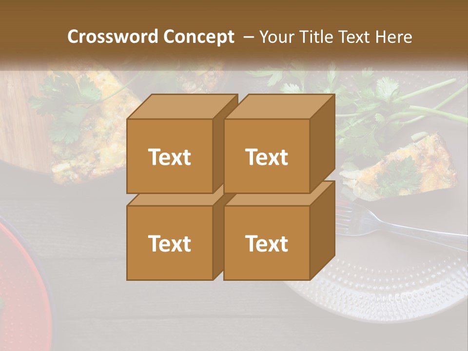 A Plate Of Food And A Fork On A Table PowerPoint Template