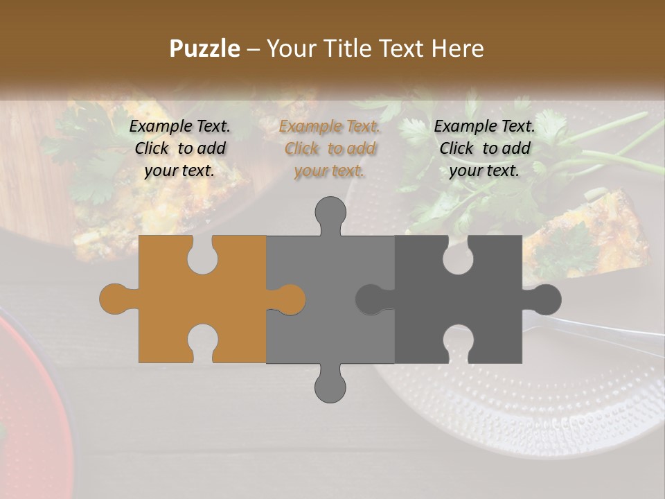 A Plate Of Food And A Fork On A Table PowerPoint Template