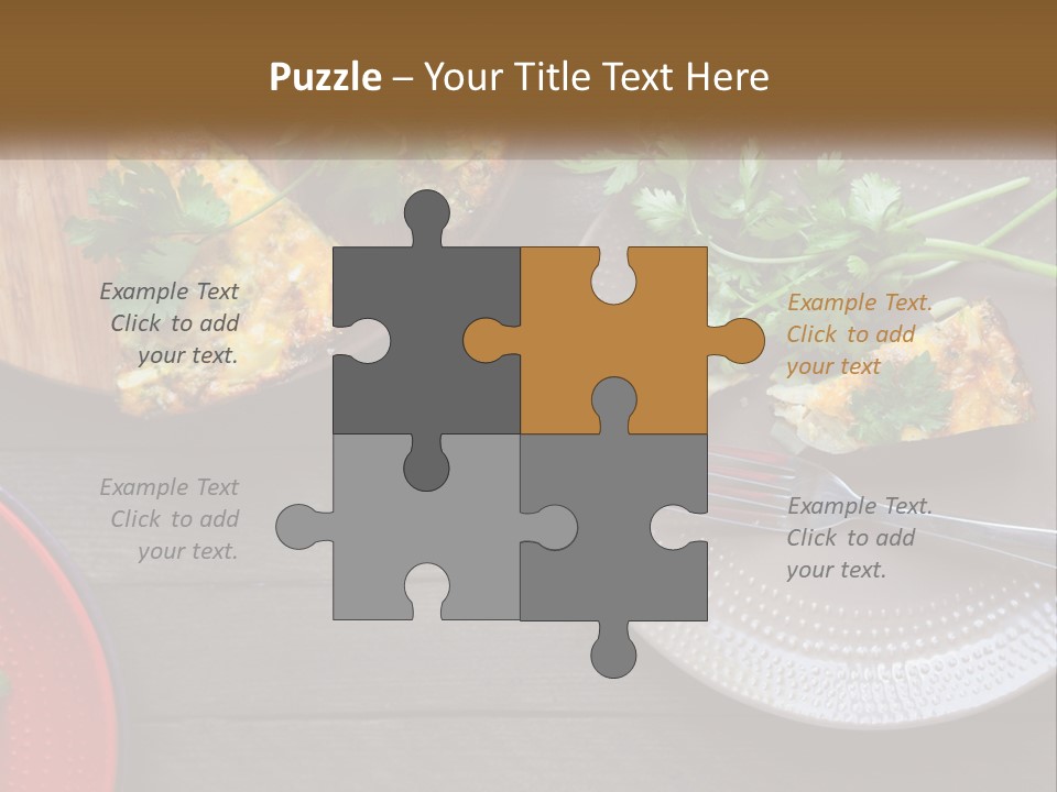 A Plate Of Food And A Fork On A Table PowerPoint Template