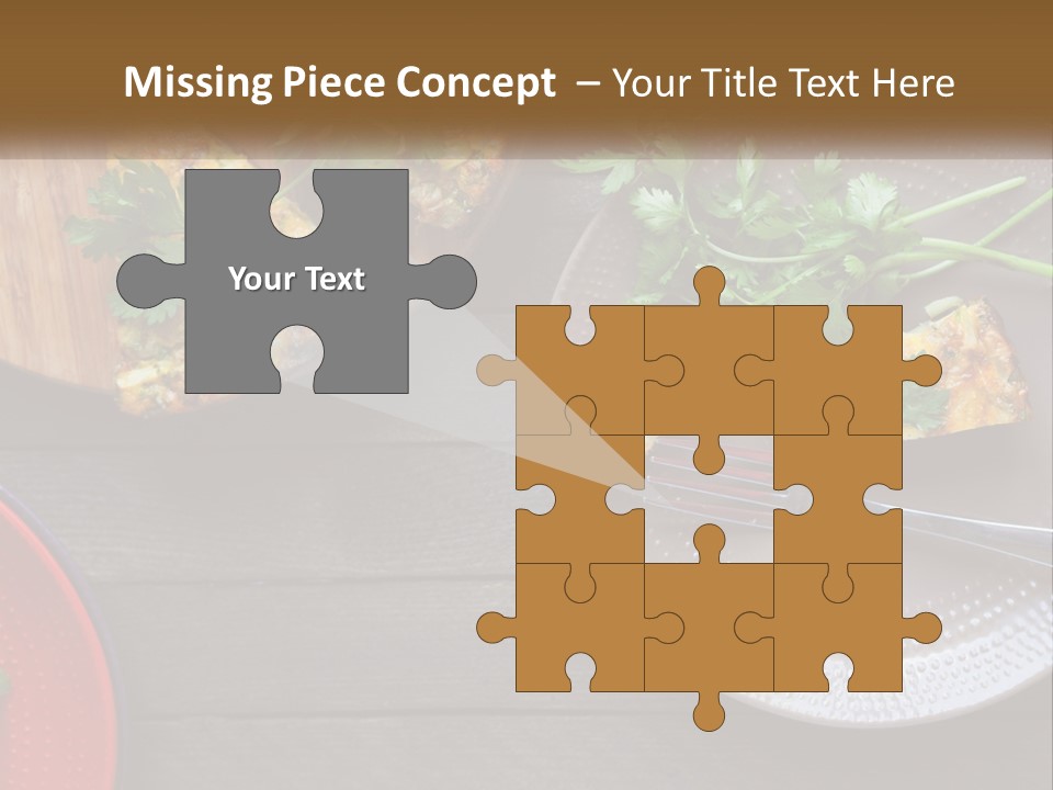 A Plate Of Food And A Fork On A Table PowerPoint Template